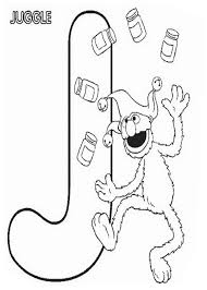 Learn Letter J For Juggle In Sesame Street Coloring Page Bulk Color