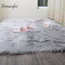 Simanfei Hairy Carpets 2017 New Sheepskin Plain Fur Skin Fluffy Bedroom Faux Mats Washable Artificial Textile A Faux Fur Area Rug Faux Sheepskin Rug Fluffy Rug
