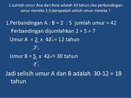Contoh soal perbandingan selisih umur. Perbandingan Skala