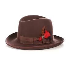 Mens Gangster Godfather Hat In Brown In 2021 Hats Hats For Men Gangster Style