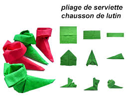 Pliage de serviette de table en. Tuto Pliages De Serviettes De Noel Le Trio Creatif