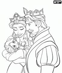 Repunzel Drawings The King And Queen With Her Beautiful Daughter Rapunzel Coloring Pa Rapunzel Coloring Pages Tangled Coloring Pages Princess Coloring Pages