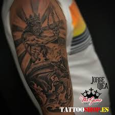 Neptuno🔱 tatuado en la piel de Oscar -Tatuador: Jorge Ojea -Sponsor:  Tattooshop.es · Tattoo The Game · Facebook