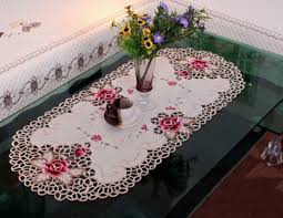 Vintage Style Side Table Cloth Center Table Cover Kitchen Decorations Embroidery Rose 40cmx80cm Rose Embroidery Table Covers Center Table