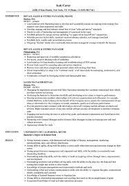 Sales Manager Retail Resume Samples Velvet Jobs