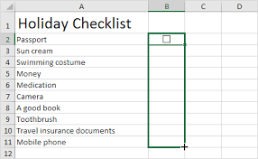 Weekly self care checklist our weekly self care checklist is designed to improve mental health and t. Insert A Checkbox In Excel Easy Excel Tutorial