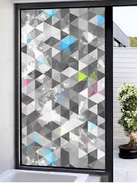 Geometric Print Translucent Frosted Glass Sticker In 2020 Frosted Glass Sticker Printed Glass Splashbacks Door Stickers