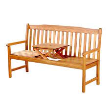 Mimosa Cafe Timber Bench W Pop Up Table Seats Three Or Two With A Drinks Table 169 Bunnings Teak Garden Bench Outdoor Teak