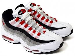 Nike Air Max 95 White Comet Red Neutral Grey Medium Grey Available Now Nike Free Shoes Nike Shoes Cheap Nike Air Max For Women