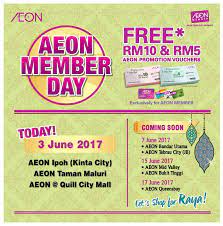 We did not find results for: Aeon Retail Malaysia Calling Aeon Members It S Today Come Join Our Aeon Member Day At Aeon Ipoh Kinta City Taman Maluri And Aeon Quill City Mall Get Rm5 Or Rm10