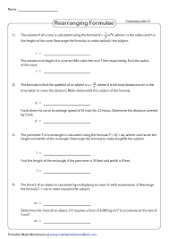 Literal Equations And Its Applications Literal Equations Problem Solving Worksheet Word Problem Worksheets