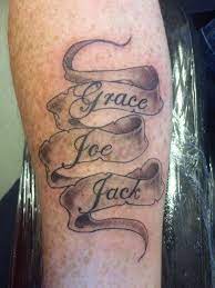 Angel quote tattoo small angel tattoo angel back tattoo angel. Script Writing Scroll With Names Family Tattoo Black And Grey Shade Family Tattoos Tattoos Scroll Tattoos