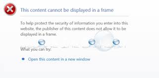 Protected content cannot be displayed switch. Fix This Content Cannot Be Displayed In A Frame Internet Explorer