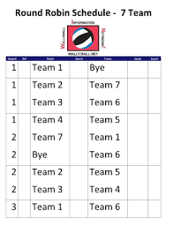 7 Team Round Robin Schedule 2 Courts Fill Online