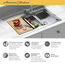 Transform 28 in laundry cabinet with transform 28 in laundry cabinet with afa stainless steel laundry sink 25 x chive workstation sink with accessories. Chive 33x22 Inch Stainless Steel Kitchen Sink Workstation American Standard