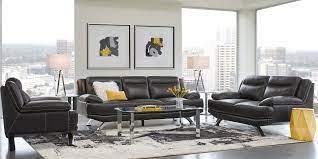 Sofia Vergara Zamora Black Leather 3 Pc Living Room Rooms To Go