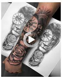 Lion Tattoo Lion Rose Tattoo Realistic Sleeve Tattoo Rose Tattoo Stue524 Realistic Tattoos Realistic Tattoo Sleeve Lion And Rose Tattoo Rose Tattoos