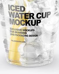 Iced Water Cup Mockup In Cup Bowl Mockups On Yellow Images Object Mockups