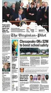 Today S Virginian Pilot Front Page Newspaper Design Newspaper Layout Newspaper Front Pages