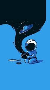 Astronaut Blue Univers Illustration Space Art Galaxy Wallpaper Art
