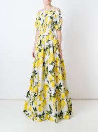 Dolce Gabbana Lemon Print Maxi Dress Parisi Farfetch Com Maxi Dress Fashion Printed Maxi Dress
