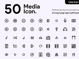 50 Multimedia Line Icon Line Icon Icon Best Icons