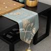 White modern linen table runner. 3