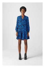 Jungle Cat Smock Dress In Blue Multi On Whistles Smock Dress Fashion Contemporary Dresses