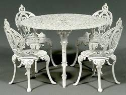 Garden Suite Victorian Style Cast Iron Atlanta Stove Works 5 Pieces Table 4 Chair Garden Table And Chairs Cast Iron Garden Furniture Victorian Furniture