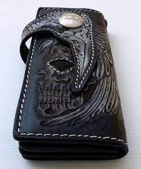 Real Leather Harley Indian Biker Wallet Custom Baggers Bagger Biker Wallet