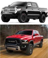 A new air suspension system introduced in 2013 offers. 2017 Toyota Tundra Vs Dodge Ram 1500 Design Towing Capacity Specs Toyota Tundra Dodge Ram 1500 Dodge Ram