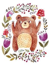 Baby Bear Bee And Flowers Framed Print By Scooterbaby Bear Watercolor Bear Illustration Art Wall Kids