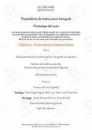 menu au restaurant du theatre lausanne