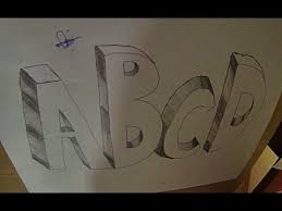 3 Boyutlu Harf Nasil Cizilir How To Draw 3d Letters Abcd