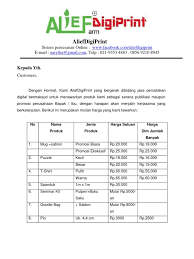 Termasuk mengenai pengertian surat penawaran, format surat penawaran, cara. Contoh Surat Penawaran Percetakan Aneka Macam Contoh