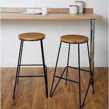 Rated 4.9 out of 5. Maloux Black Bar Stool H 710mm W 400mm Black Bar Stools Oak Bar Stools Kitchen Bar Stools