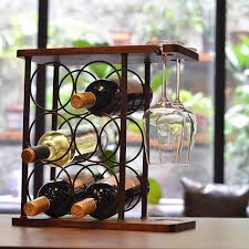 Check spelling or type a new query. Buy Sasido Wine Rack With Glass Holder Countertop Wine Rack Wooden Wine Holder With Tray Perfect For Home Decor Kitchen Storage Rack Etc Hold 6 Bottles And 2 Glasses Online In