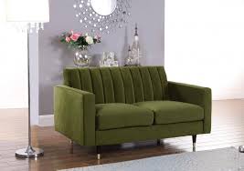 Olive Green Velvet Classic Sofa Loveseat Chair Set 3pc Meridian Furniture Lola 619olive Set 3 Buy Online