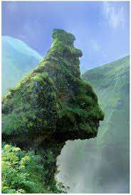 Two Faces Of Stone With Skogafoss Beautiful Nature Amazing Nature Scenery