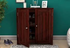 Shop Shoe Stands In India Shoe Rack At 60 Off Wooden Street Baconz Footwear Storage Stand In Mahogany Finish Wooden Shoe Racks Wooden Street Rack Design