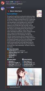 Rinbot hosts a discord game where the goal is to guess the title of the anime in the screen capture, video clip or audio fragment. Tsumiki Discord Bots Discord Extreme List