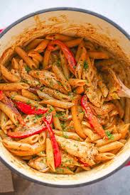 Rasta Pasta Is Creamy Pasta Tossed With Caribbean Style Jerk Chicken And In 2020 Grilled Chicken Recipes Easy Grilled Chicken Recipes Grilled Chicken Leftover Recipes