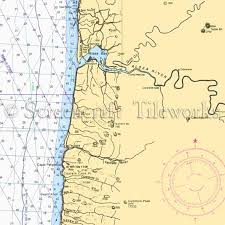Oregon Yachats Alsea River Nautical Chart Decor