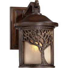John Timberland Rustic Outdoor Wall Light Fixture Bronze 9 1 2 Tree Etched Glass Sconce For Exterior House Deck Patio Porch Lighting Target