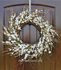 White Flower Wreath Housewarming Gift Wedding Decor Spring Wedding Wreath White Forsythia Wreath Wreath Decor Wreaths For Front Door Front Door Decor