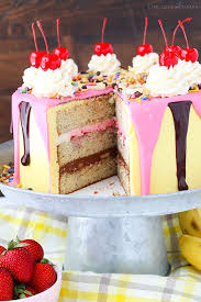 Banana Split Layer Cake Best Banana Split Cake Recipe Banana Split Cake Cake Recipes Cake