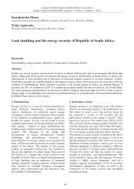 Load reduction has two components: Pdf Load Shedding And The Energy Security Of Republic Of South Africa
