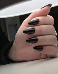 Long Black Almond Shaped Nails 51 New Ideas For Nails Long Almond Black Shape Nail Nail Polish Colors Black Nail Polish Black Nails
