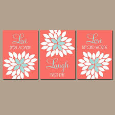 Live Laugh Love Wall Art Artwork Coral Aqua This Would Look Really Good On An Aqua Wall Coral Wall Art Love Wall Art Coral Nursery Decor