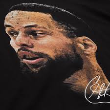 Men's Stephen Curry Black NBA Real Big Face Player T-Shirt
